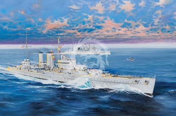 Model plastikowy HMS Exeter Trumpeter 05350 1/350