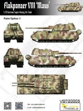 Flakpanzer VIII Maus German super heavy AA tank Vespid Models VS720005 skala 1/72