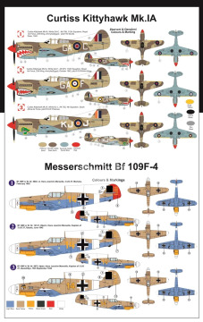 Curtiss Kittyhawk Mk.1A / Messerschmitt Bf 109F-4 - Kovozavody Prostejov KPH7207 skala 1/72 