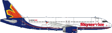 Airbus A320 Skyservice Airlines AN0220121 kalkomania Skyline Models SKY144-62 skala 1/144