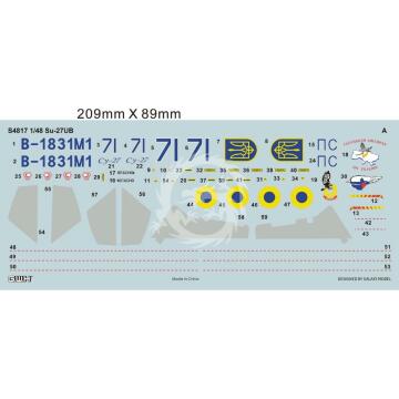 Su-27UB Digital Camouflage Ukrainian Air Force  Limited Edition GREAT WALL HOBBY GWH S4817 1/48