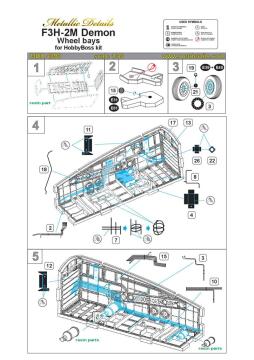 F3H-2M Demon Wheel bays Metallic Details MDR4899 skala 1/48
