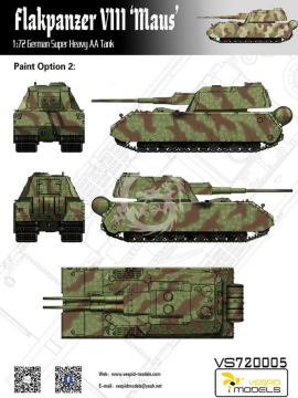 Flakpanzer VIII Maus German super heavy AA tank Vespid Models VS720005 skala 1/72