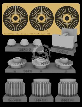 13521 Colonial Viper - Intake & nozzles - TOS Green Strawberry scale 1/32 Battlestar Galactica