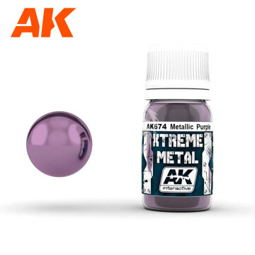 XTREME METAL - METALICZNY FIOLET 30ML AK674 AK-674 AK Interactive 