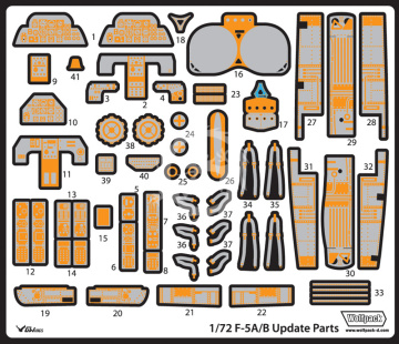 F-5A/B Freedom Fighter Update PE Set - Wolfpack WP72058 skala 1/72