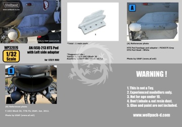 AN/ASQ-213 HTS Pod with Left Side Adaptor for F-16C/D Block 50/52 - Wolfpack  WP32076 skala 1/32
