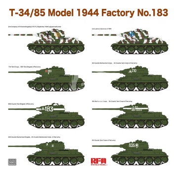 T-34/85 Model 1944 Factory No. 183 - Rye Field Model RM-5083 skala 1/35