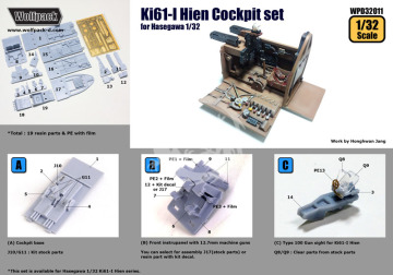 Zestaw dodatków Ki61-I Hien Type I Cockpit set (for Hasegawa 1/32), Wolfpack WPD32011 skala 1/32