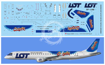 Embraer 195 LOT SP-LNB Grześki - Banzai 144016 - skala 1/144