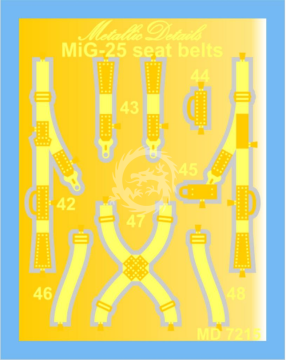 MD7215 Metallic Details MiG-25 Seat belts Metallic Details skala 1/72