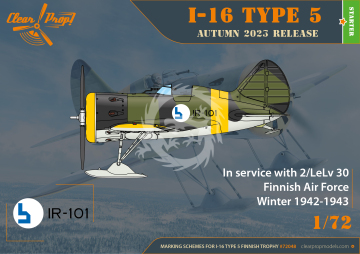 PREORDER - I-16 Type 5 In Finnish Service Clear Prop CP72048 skala 1/72