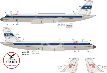 Convair 990 Jet Airliner Nasa Markings - Atlantis 254 skala 1/135