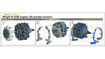 NA ZAMÓWIENIE - Wright R-3350 Radial Engine - Metallic Details MDR72122 skala 1/72