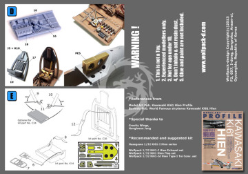 Zestaw dodatków Ki61-I Hien Type I Cockpit set (for Hasegawa 1/32), Wolfpack WPD32011 skala 1/32