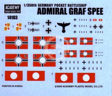Model plastikowy German Pocket Battleship Admiral Graf Spee Academy 14103 skala 1/350