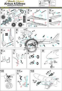 MD14441 Detailing set for aircraft model Airbus A320neo Revell 1/144