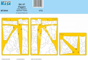 Maski do SK-37 Viggen Splinter Camo MASK Special Hobby M72044 skala 1/72