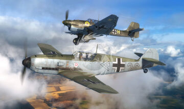  Messerschmitt Bf109E & Junkers Ju87B - Revell 03770 skala 1/144
