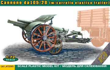NA ZAMÓWIENIE - Italian 105/28 field cannon with trailer - ACE 72595 skala 1/72