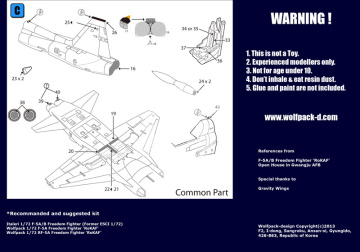 F-5A/B Freedom Fighter Update PE Set - Wolfpack WP72058 skala 1/72