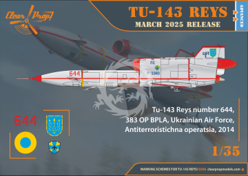 Tu-143 Reys Television Reconnaissance - Clear Prop! CP3506 skala 1/35