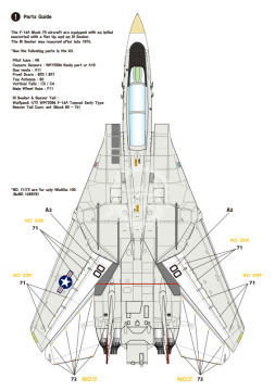 Zestaw kalkomanii F-14A Tomcat Part.2 - VF-1 'Wolfpack' 1970 Era (for Academy 1/72), Wolfpack WD72010 skala 1/72