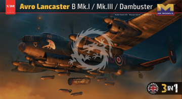 NA ZAMÓWIENIE  Avro Lancaster B MkI/ B MkIII/ Dambuster 3 in 1 HK Models 01E012 skala 1/32