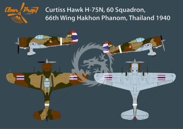 Model plastikowy Curtiss H-75N Royal Thai Air Force, Clear Prop Models, CP4804, skala 1/48