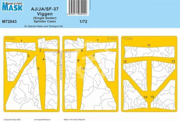 Maski do AJ/JA/SF-37 Viggen Splinter Camo MASK Special Hobby M72043 skala 1/72