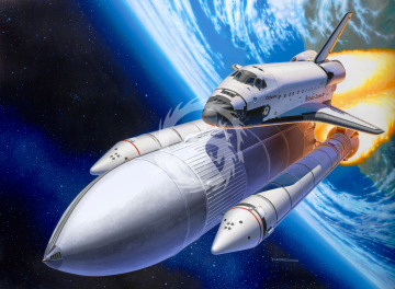 40th Anniversary Space Shuttle with Booster Rockets - Revell 05674 skala 1/144