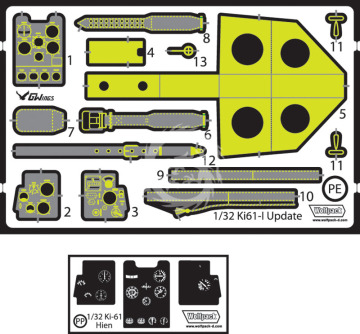 Zestaw dodatków Ki61-I Hien Type I Cockpit set (for Hasegawa 1/32), Wolfpack WPD32011 skala 1/32