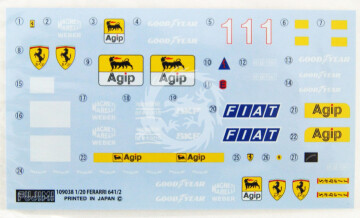 Ferrari 641/2 (Mexican GP/French GP) Fujimi 09214 skala 1/20