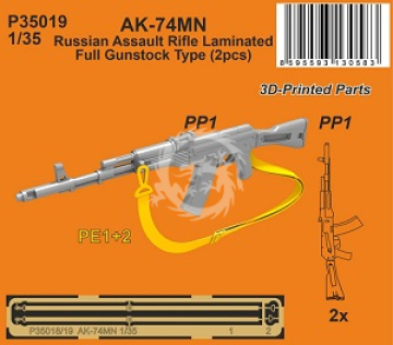 NA ZAMÓWIENIE - AK-74MN Soviet/Russian Assault Rifle / Laminated Full Gunstock Type 1/35 (2 pcs.) CMK P35019 skala 1/35