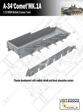 British cruiser tank A-34 Comet Mk 1A Vespid Models VS720002 skala 1/72