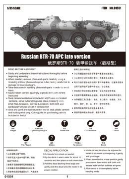 Russian BTR-70 APC Late version - Trumpeter 01591 skala 1/35