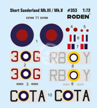  Short S.25 Sunderland Mark III/V - Roden 353 skala 1/144 
