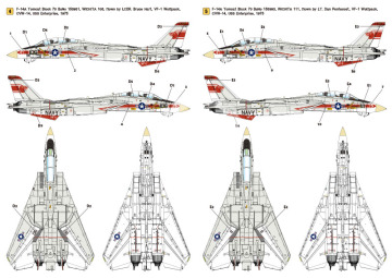 Zestaw kalkomanii F-14A Tomcat Part.2 - VF-1 'Wolfpack' 1970 Era (for Academy 1/72), Wolfpack WD72010 skala 1/72