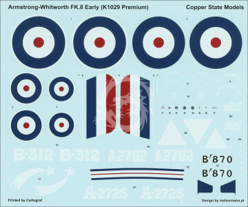 Model plastikowy Armstrong-Whitworth F.K.8 Mid. Production Premium Edition Copper State Models CSM 1029P skala 1/48