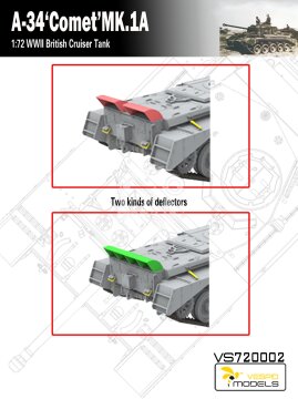 British cruiser tank A-34 Comet Mk 1A Vespid Models VS720002 skala 1/72