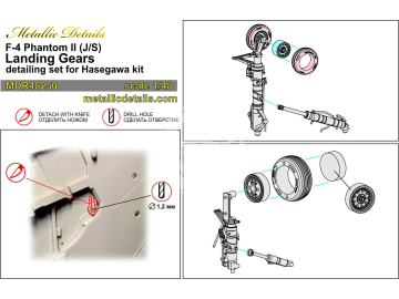 NA ZAMÓWIENIE - F-4 Phantom II J/S Langing Gears - Metallic Details  MDR48250 skala 1/48