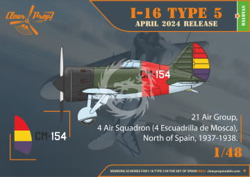  I-16 Type 5 (late) in the sky of Spain Clear Prop CP4822 skala 1/48