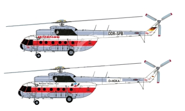 Kalkomania do Mil Mi-8T Interflug Berlin/Specialflug, Lima Oscar Decals LD72-004 skala 1/72