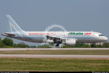 Airbus A320 ALITALIA COM EI-DSA Kalkomania Pas-Decals w skali 1/144
