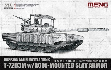 Przedsprzedaż - RUSSIAN MAIN BATTLE TANK T-72B3M WITH ROOF-MOUNTED SLAT ARMOR - MENG 72015 skala 1:72