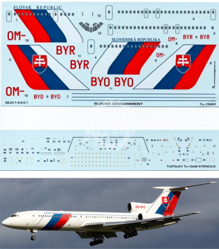 Tupolev Tu-154M - Slovak Government OM-BYR - decal BOA 14431