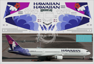 Boeing 767-300 HAWAIIAN N532HA - Kalkomania Pas-Decals w skali 1/144
