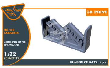 NA ZAMÓWIENIE  - Me 410 Exhausts for Fine Molds Clear Prop CPA72119 skala 1/72