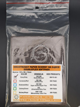 DWUSTRONNY PAPIER ŚCIERNY NA GĄBCE ŚREDNI - GRADACJA 240-280 - KM-PS-001