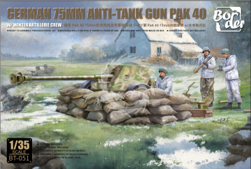 German 7.5cm Anti-Tank Gun PaK 40 w/Winter Artillery Crew - Border Model BT-051 skala 1/35